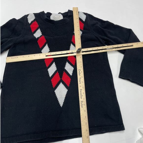 Victor Glemaud‎ Sweater Women Medium Black Red V Front Knit Cotton Cashmere - Picture 7 of 9